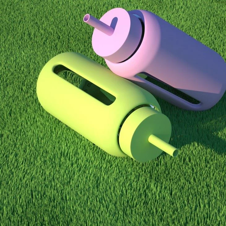 China glass water bottle wholesale with silicone sleeve manufacturer